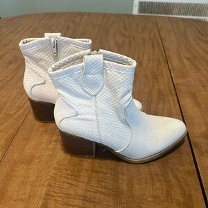 Dirty laundry white western booties